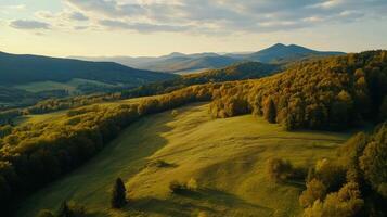 Majestic Mountain Valley at Golden Hour photo