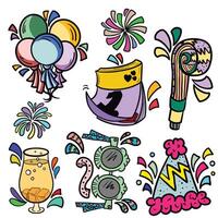 cute objects for new year and parties vector