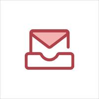 An email icon with a red envelope vector