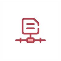 A red icon of a computer on a white background vector
