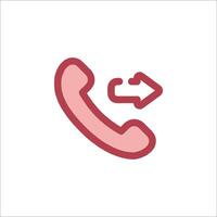 A phone icon with a red arrow pointing to it vector