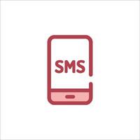 A red phone with the word sms on it vector