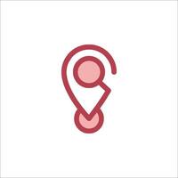 A red pin icon on a white background vector