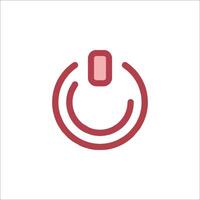 A red power button icon on a white background vector