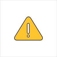 A yellow warning triangle with an exclamation mark vector