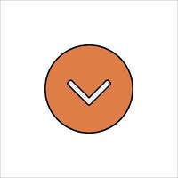 An orange circle with a check mark on it vector
