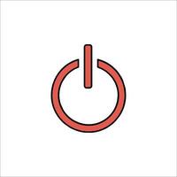 A red power button icon on a white background vector