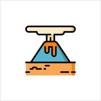 A volcano icon with a cone on top vector