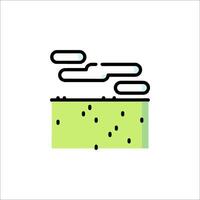 A green field with a cloud in the sky vector