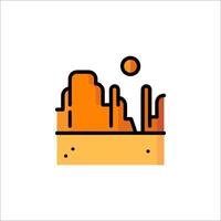 The desert landscape icon vector