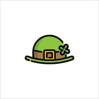 A green hat with a clover leaf on it vector