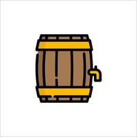 A wooden barrel icon on a white background vector