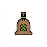 A bag of money with a clover on it vector