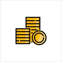 A stack of coins icon on a white background vector