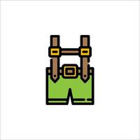 A green suspenders with a belt on it vector