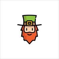 A cartoon leprechaun with a hat and beard vector