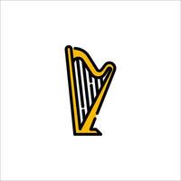 A harp logo with a black and yellow color scheme vector