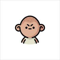 A cartoon character with a bald head vector