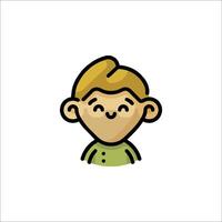 A cartoon boy with a smile on his face vector
