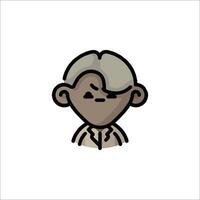 An old man with a gray hair and a beard vector
