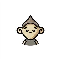 A cartoon monkey with a closed eyes vector