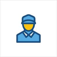 A man in a hat and uniform icon vector