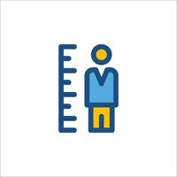 A man standing next to a ruler icon vector