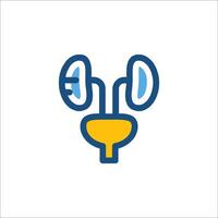 An icon of a medical device with a blue and yellow handle vector