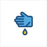 A hand with a drop of oil on it vector