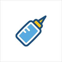 A blue and yellow bottle with a blue cap vector