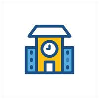 A building with a clock on it vector