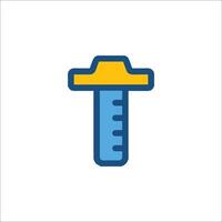 A screw with a blue handle and yellow head vector