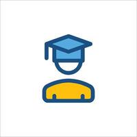 A person wearing a graduation cap and gown icon vector
