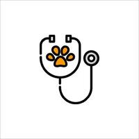 A stethoscope with a dog paw on it vector