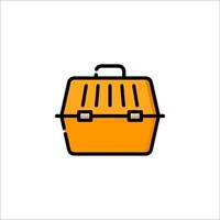 A simple orange box with a handle on it vector