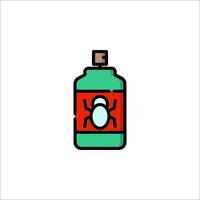 A bottle of bug spray with a bug on it vector