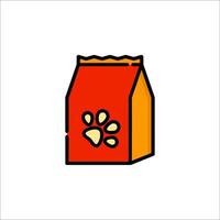 A red bag with a paw inside it on a white background vector
