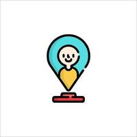 A person with a light bulb on top of a map vector