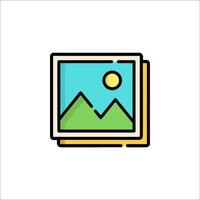 A photo of a mountain and a sun vector