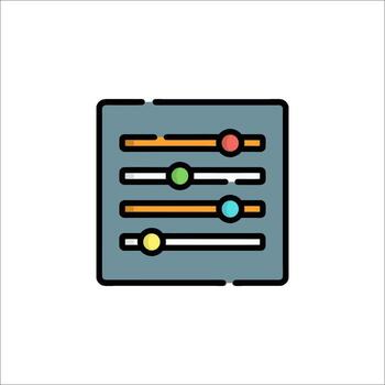 A simple icon of a computer screen with a line of buttons vector