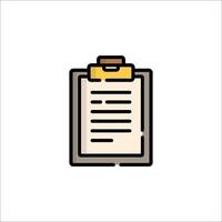 A clipboard with a note on it vector