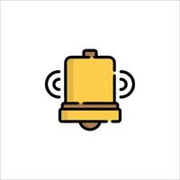 A yellow bell icon on a white background vector