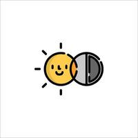 A smiley face with a sun and a moon vector