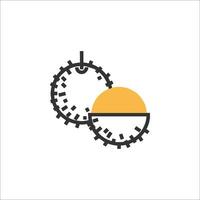 A circle with a sun in the middle and a circle with a sun in the middle vector