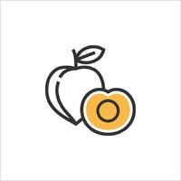 A peach and an apple icon vector