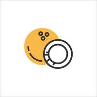 A bowling ball and a bowling pin icon vector