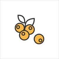 A line icon of a bunch of berries vector