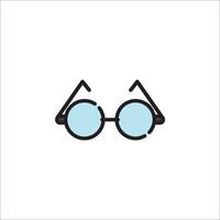 A flat icon of a pair of glasses on a white background vector