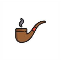 A pipe icon with a smoke coming out of it vector