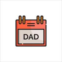 A calendar with the word dad on it vector